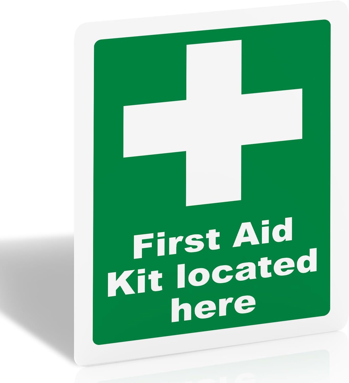 First Aid Kit Located Here Sign, 1 Pack, 200x150mm Vinyl Safety Sticker
