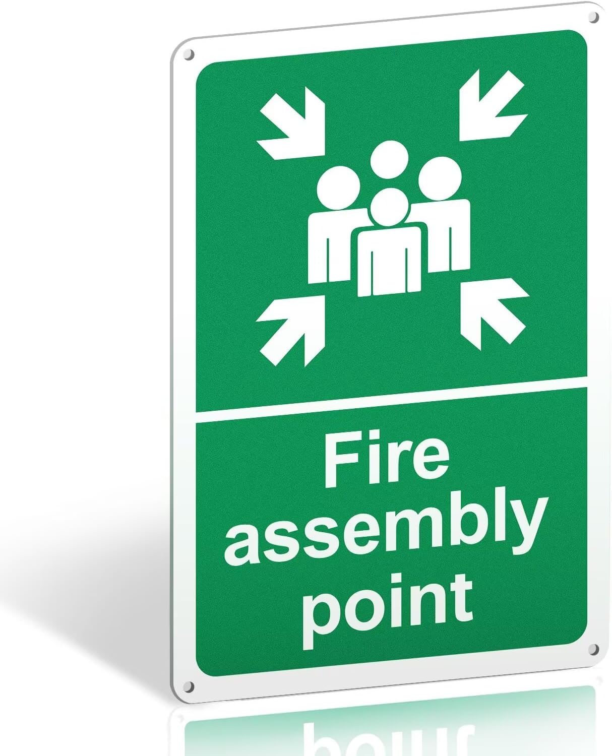 Fire Assembly Point Sign, 600 x 400mm, 1mm Rigid PVC Outdoor Sign