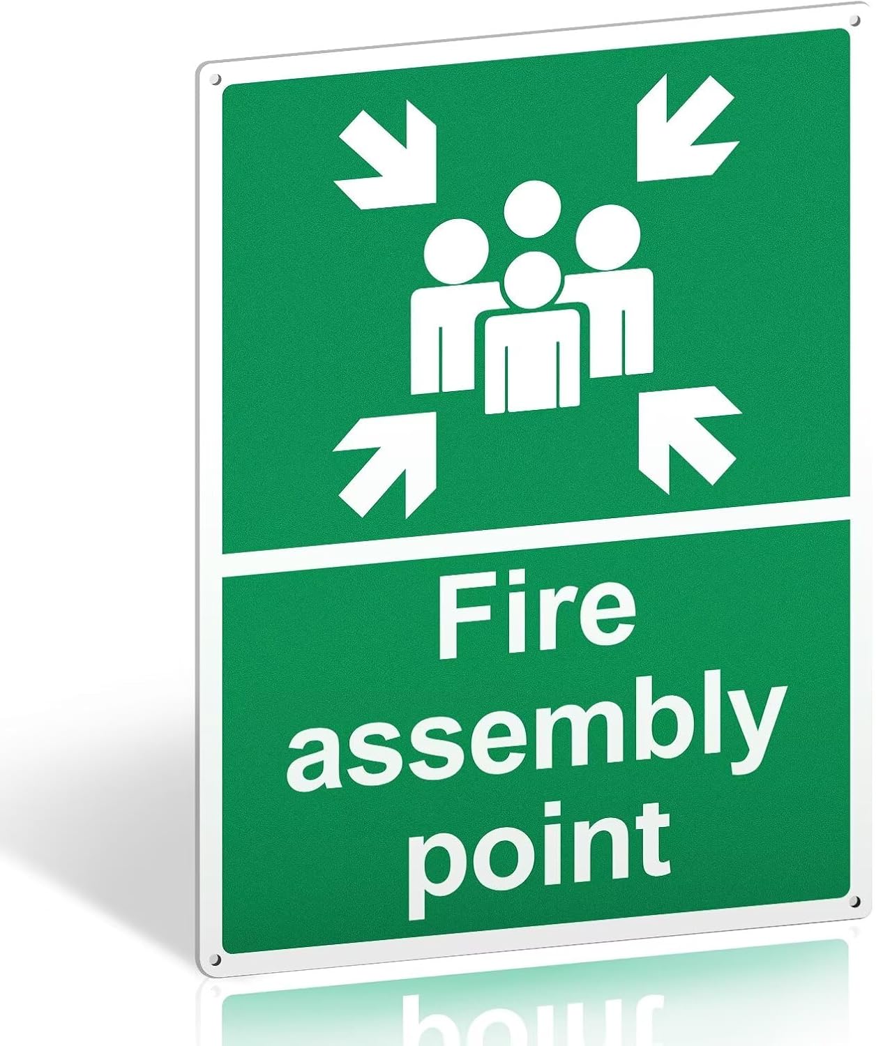 Fire Assembly Point Sign Outdoor - 400 x 300mm - 1mm Rigid Plastic