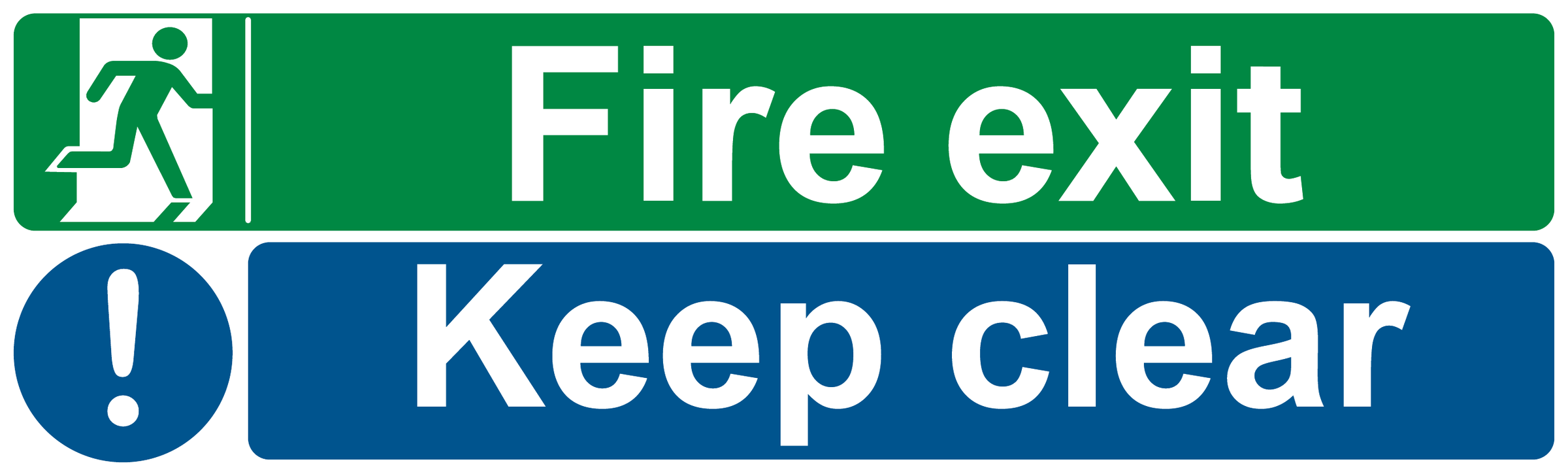 Fire exit keep clear sign